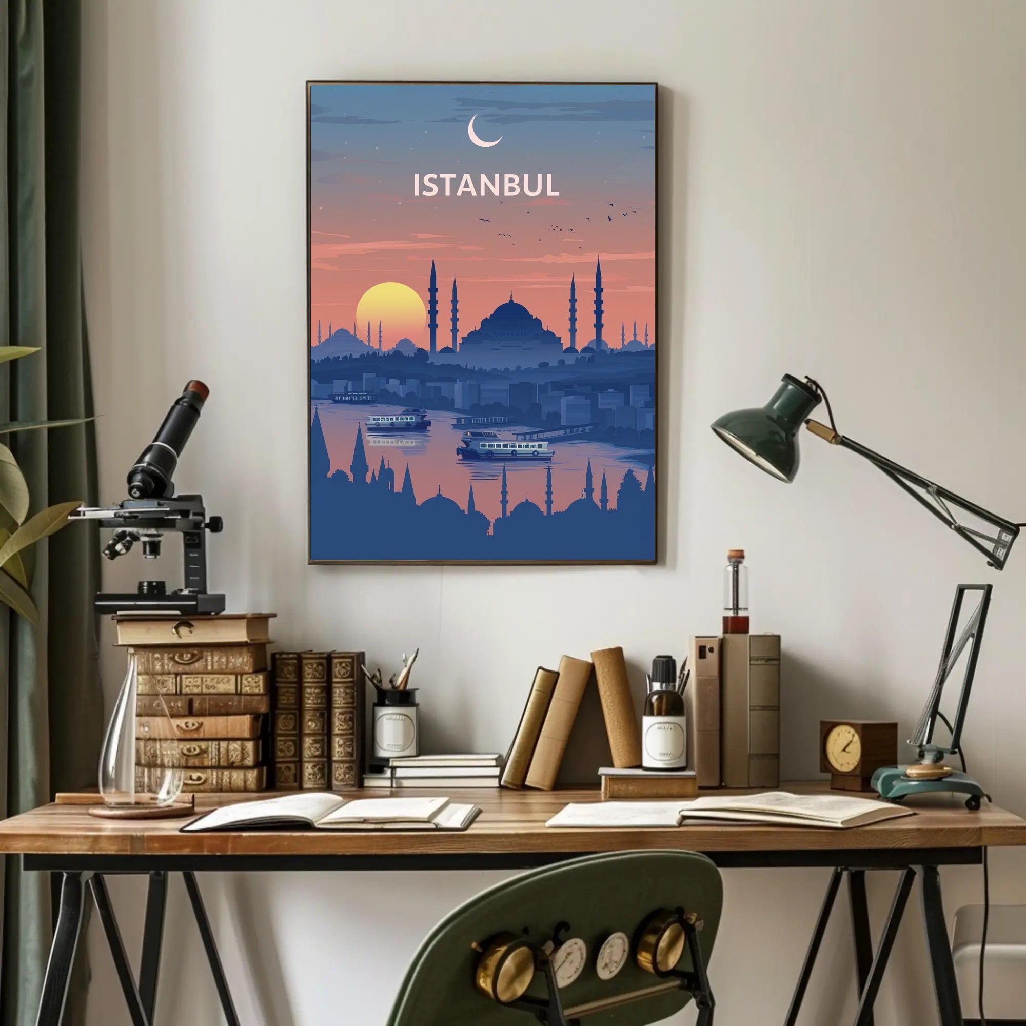 Istanbul Sunset Silhouette Cultural Heritage Poster PosterGoat