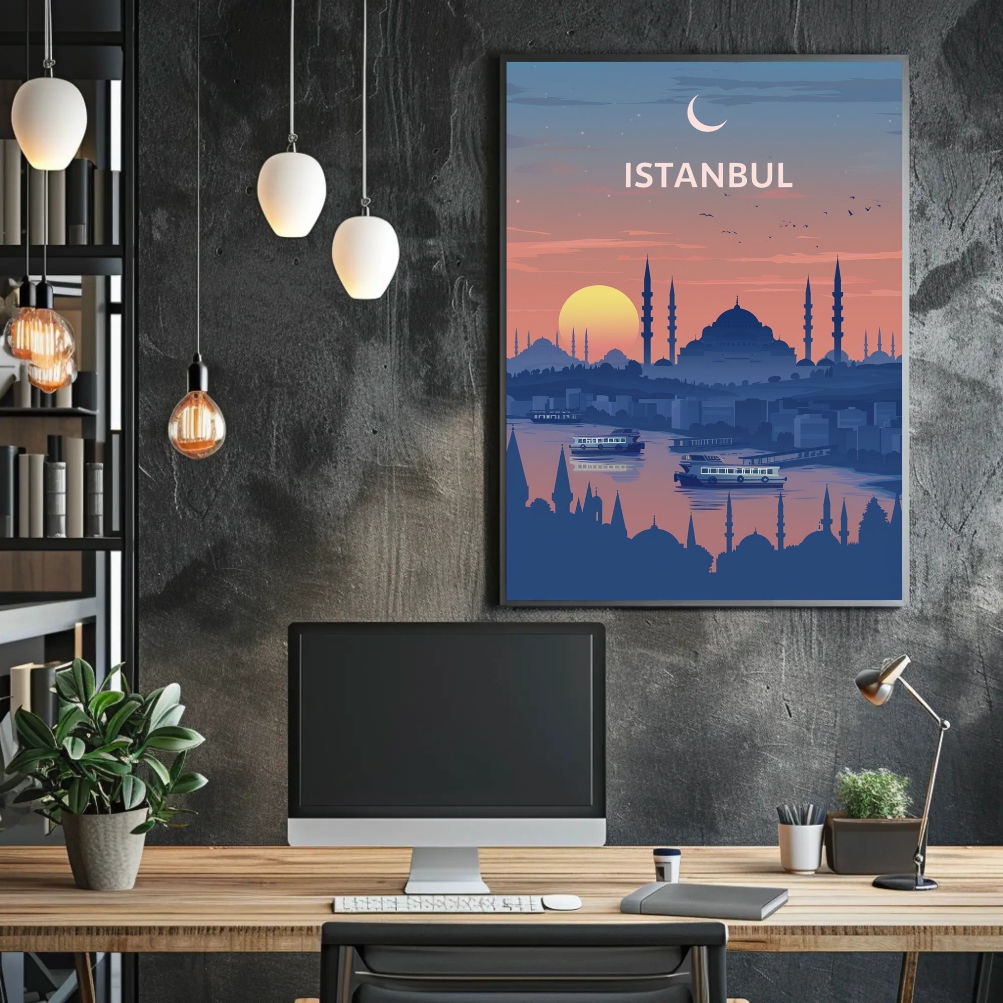 Istanbul Sunset Silhouette Cultural Heritage Poster PosterGoat