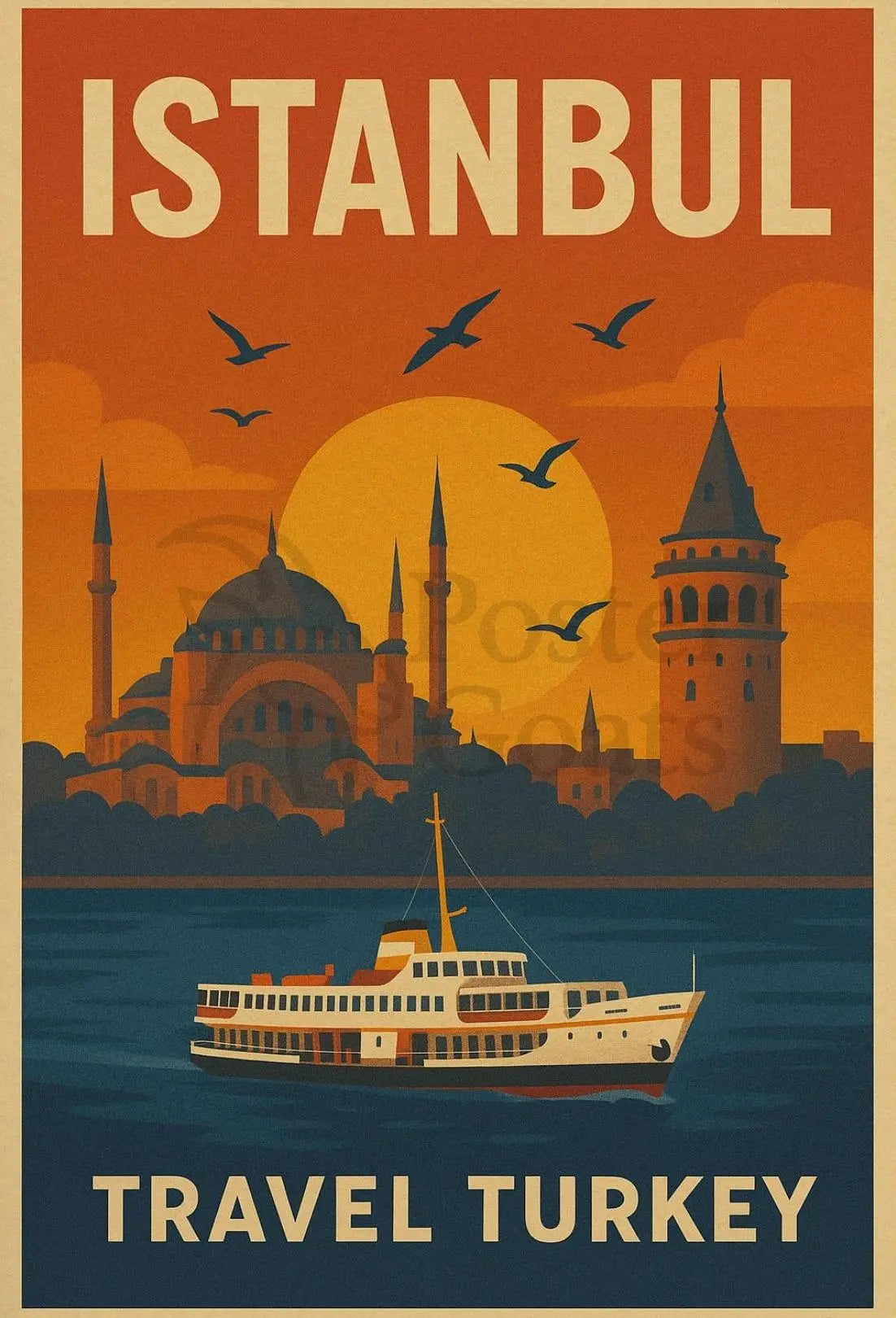Istanbul Vintage Travel Art Print - Travel Poster PosterGoat