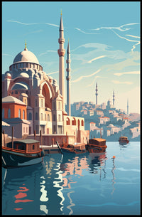 Istanbul Waterfront Serenity: Urban or Cityscape Poster PosterGoat