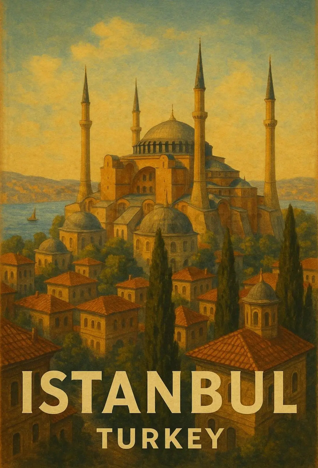 Istanbul's Timeless Charm Vintage Travel Poster PosterGoat