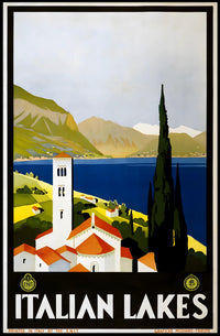 Italian Lakes Vintage Travel Poster PosterGoat