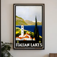 Italian Lakes Vintage Travel Poster PosterGoat