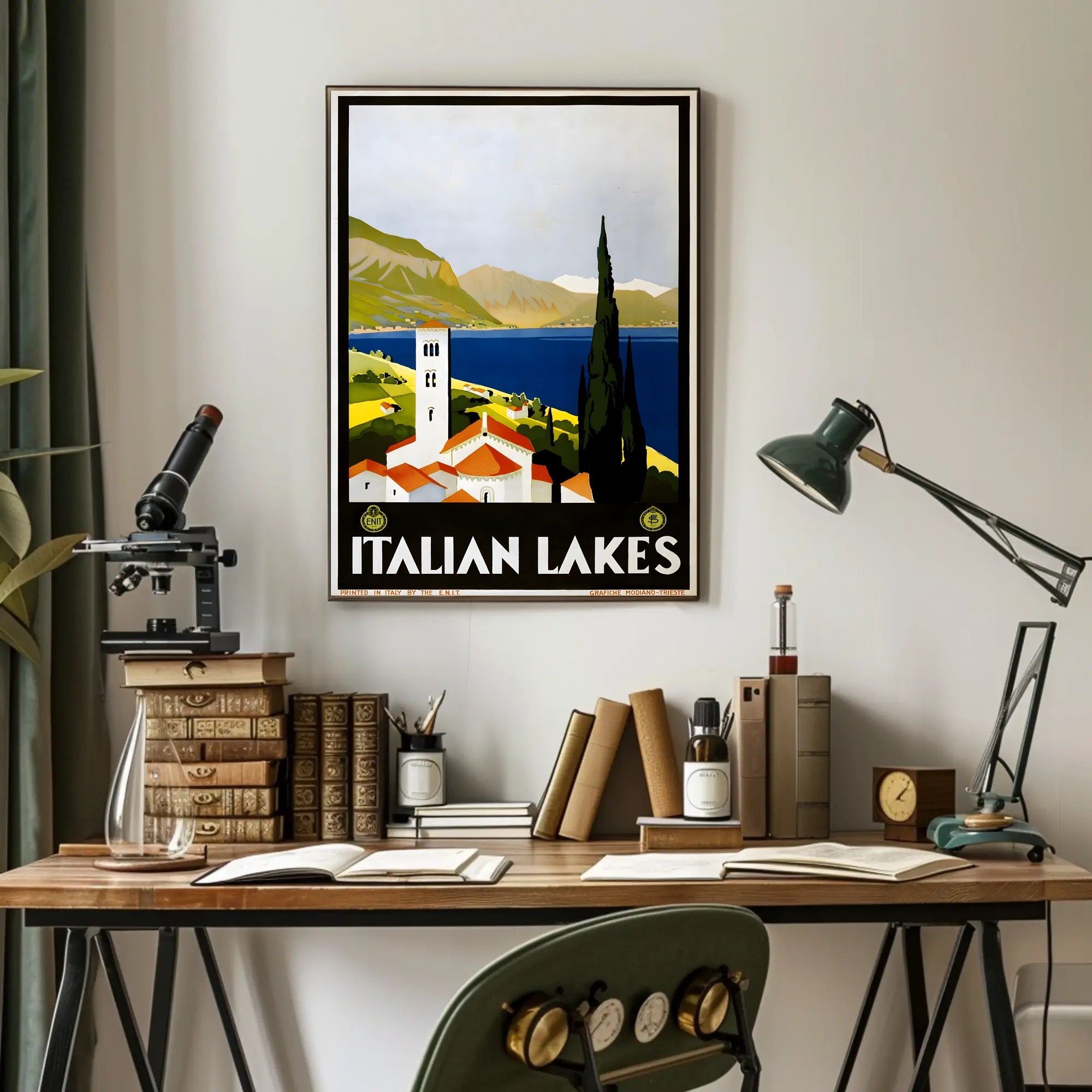 Italian Lakes Vintage Travel Poster PosterGoat