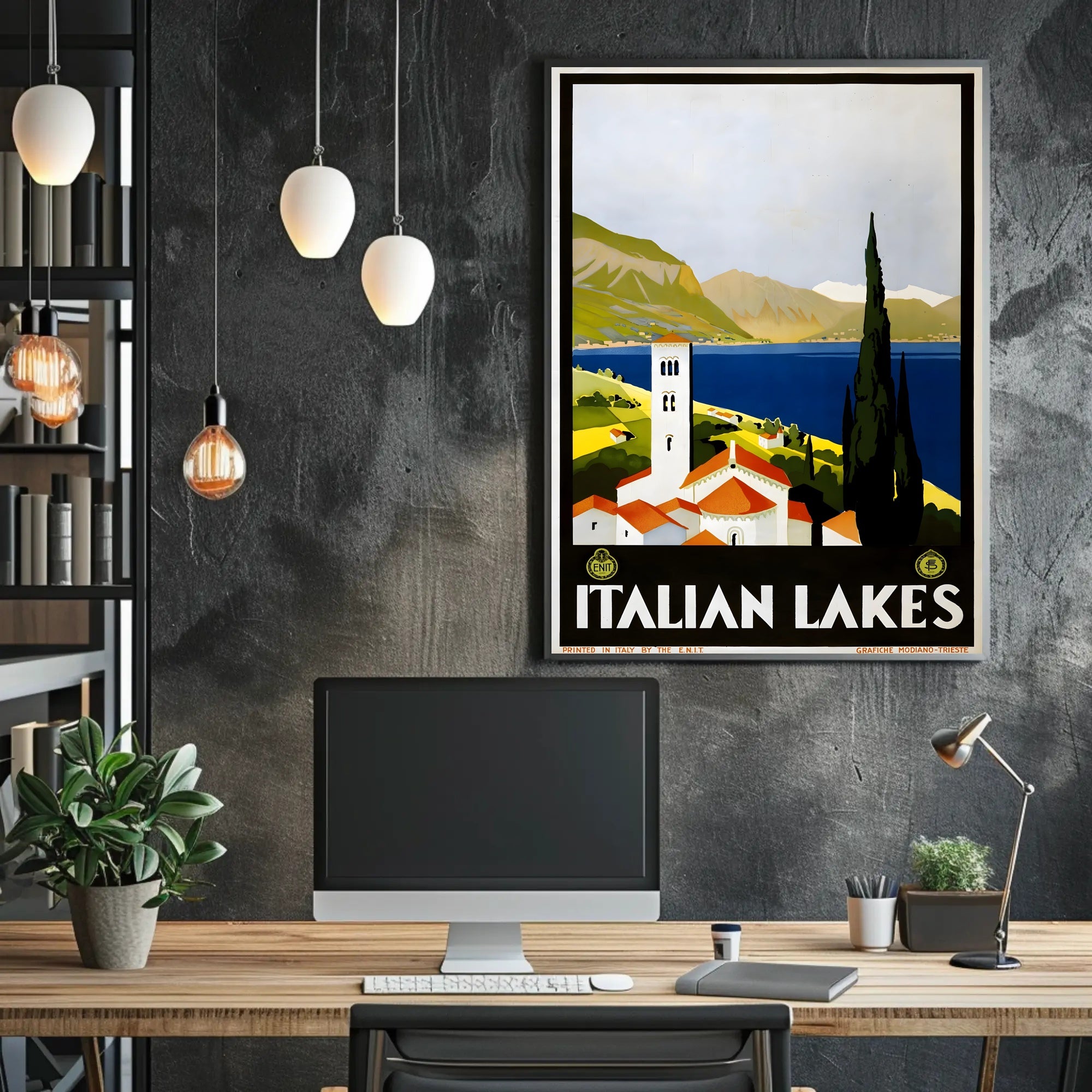 Italian Lakes Vintage Travel Poster PosterGoat