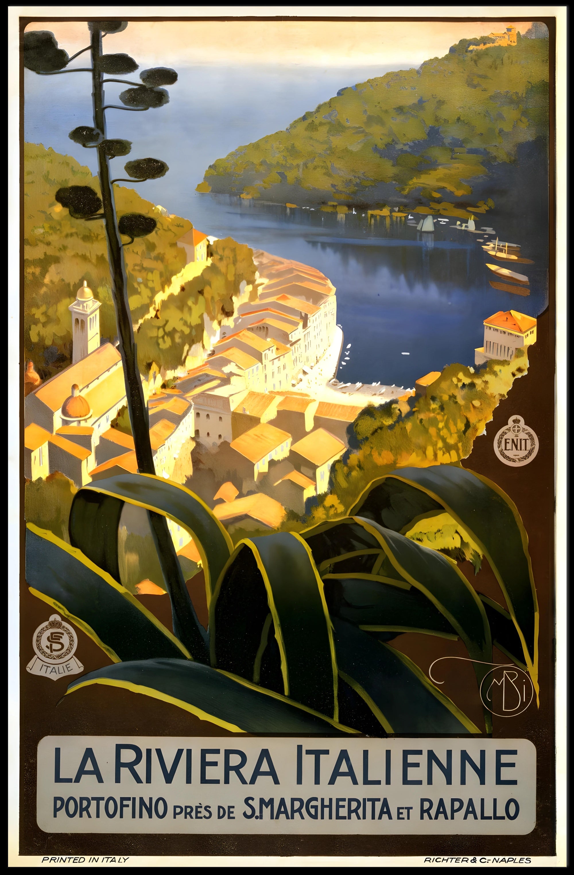 Italian Riviera Vintage Travel Poster PosterGoat