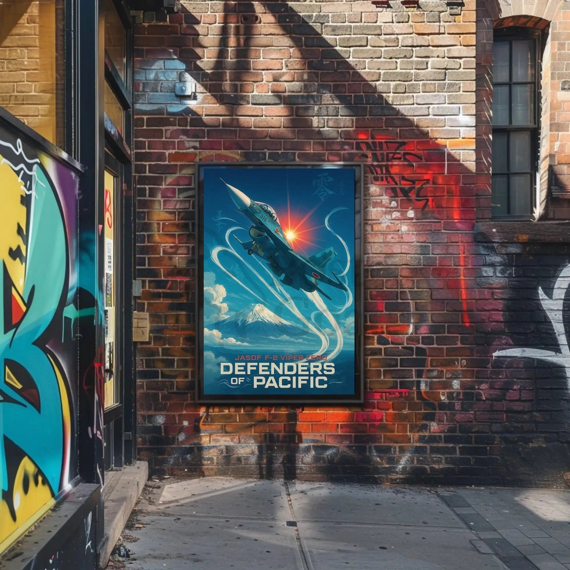 JASDF F-2 Fighter Jet in Heroic Poster PosterGoat