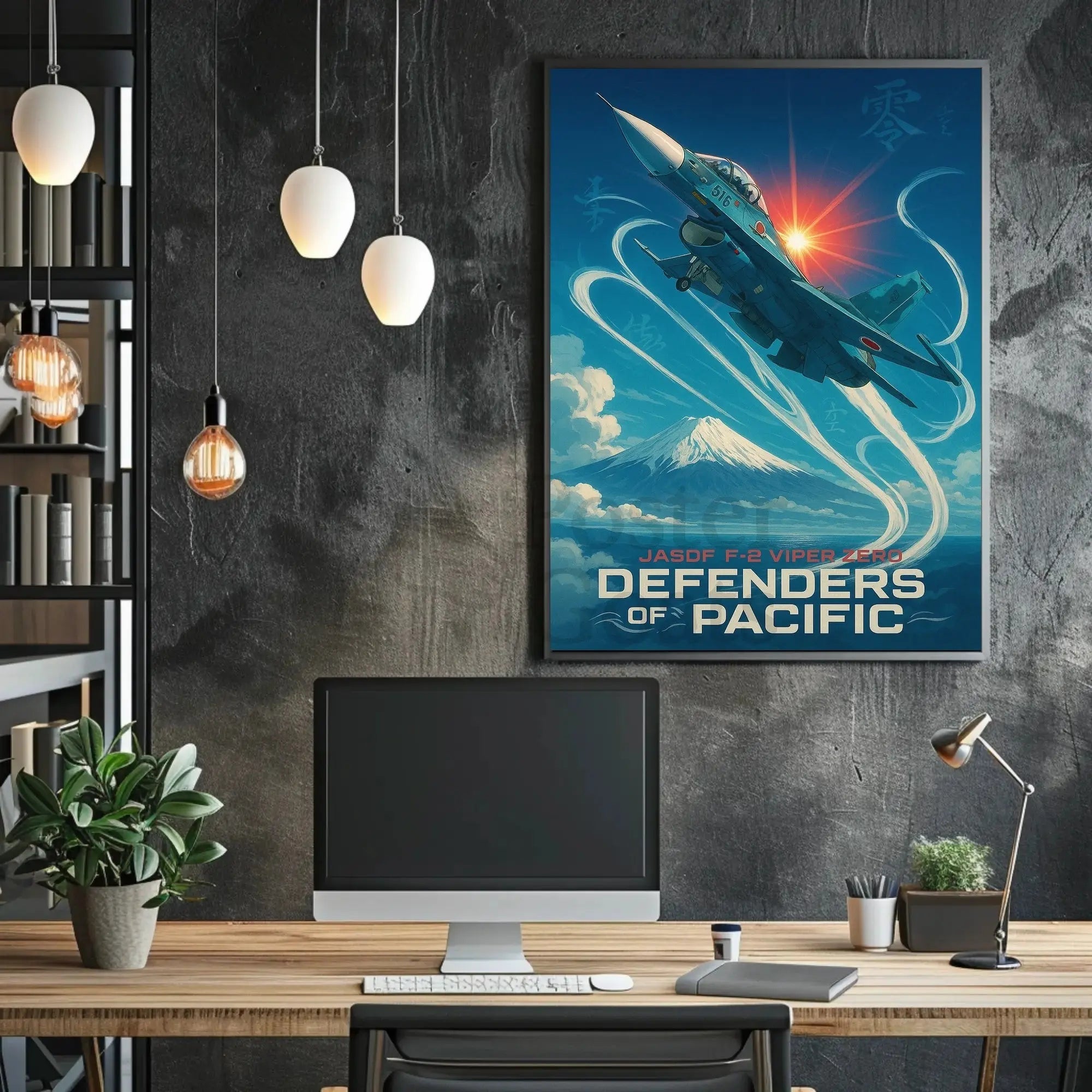 JASDF F-2 Fighter Jet in Heroic Poster PosterGoat
