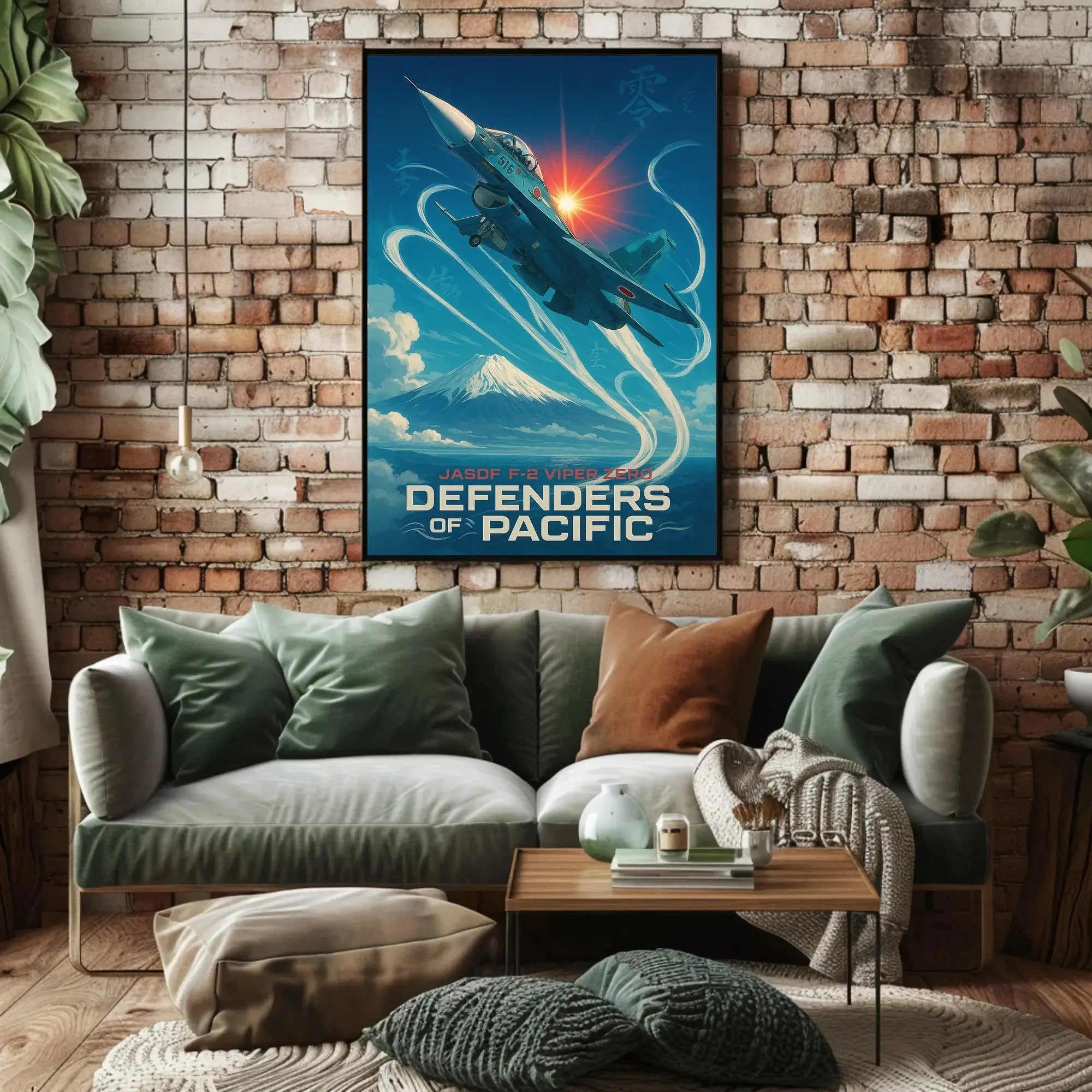 JASDF F-2 Fighter Jet in Heroic Poster PosterGoat