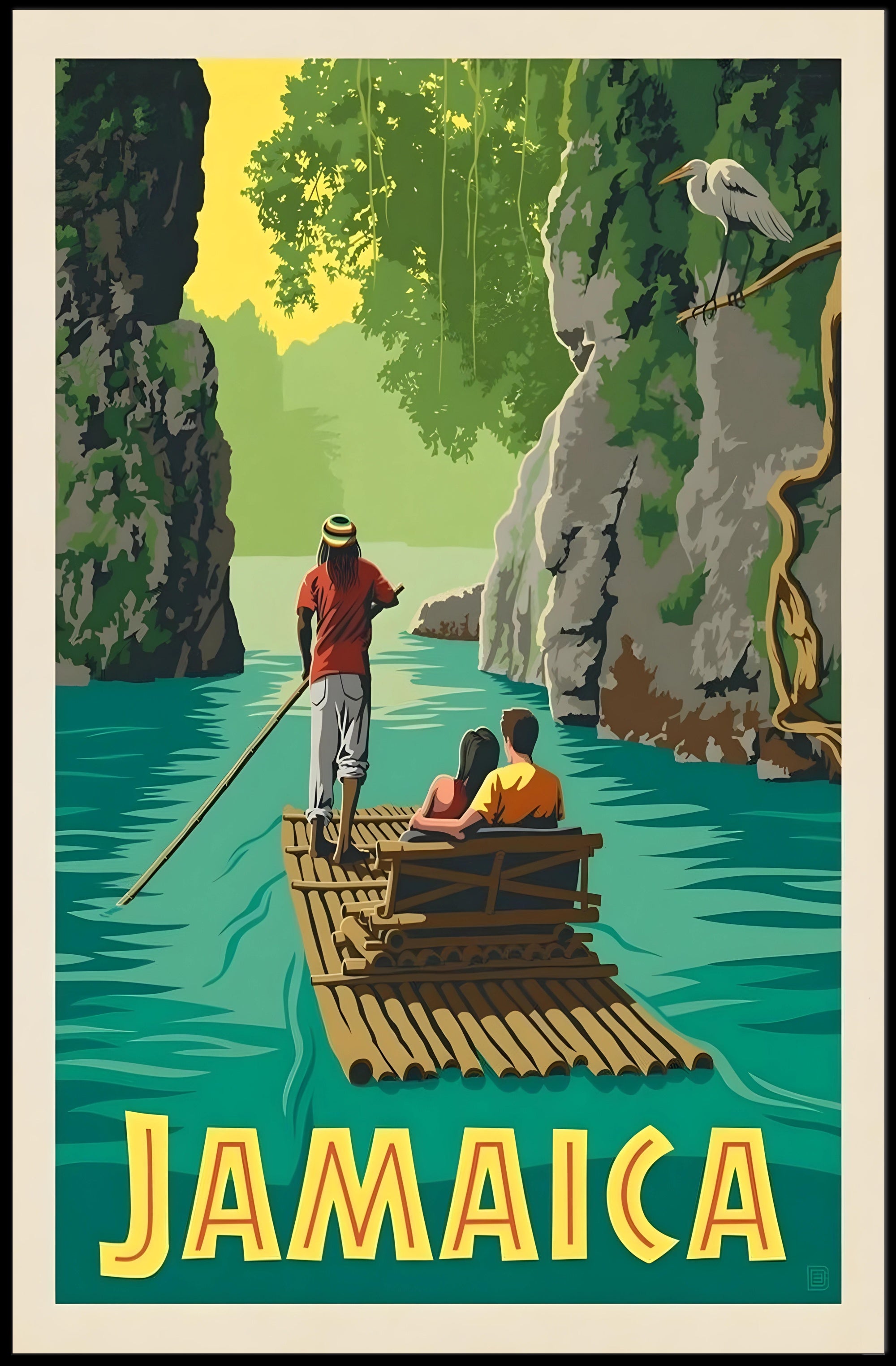 Jamaica Scenic River Journey Vintage Travel Poster PosterGoat