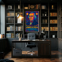 James K. Polk Vibrant Presidential Historical Poster PosterGoat