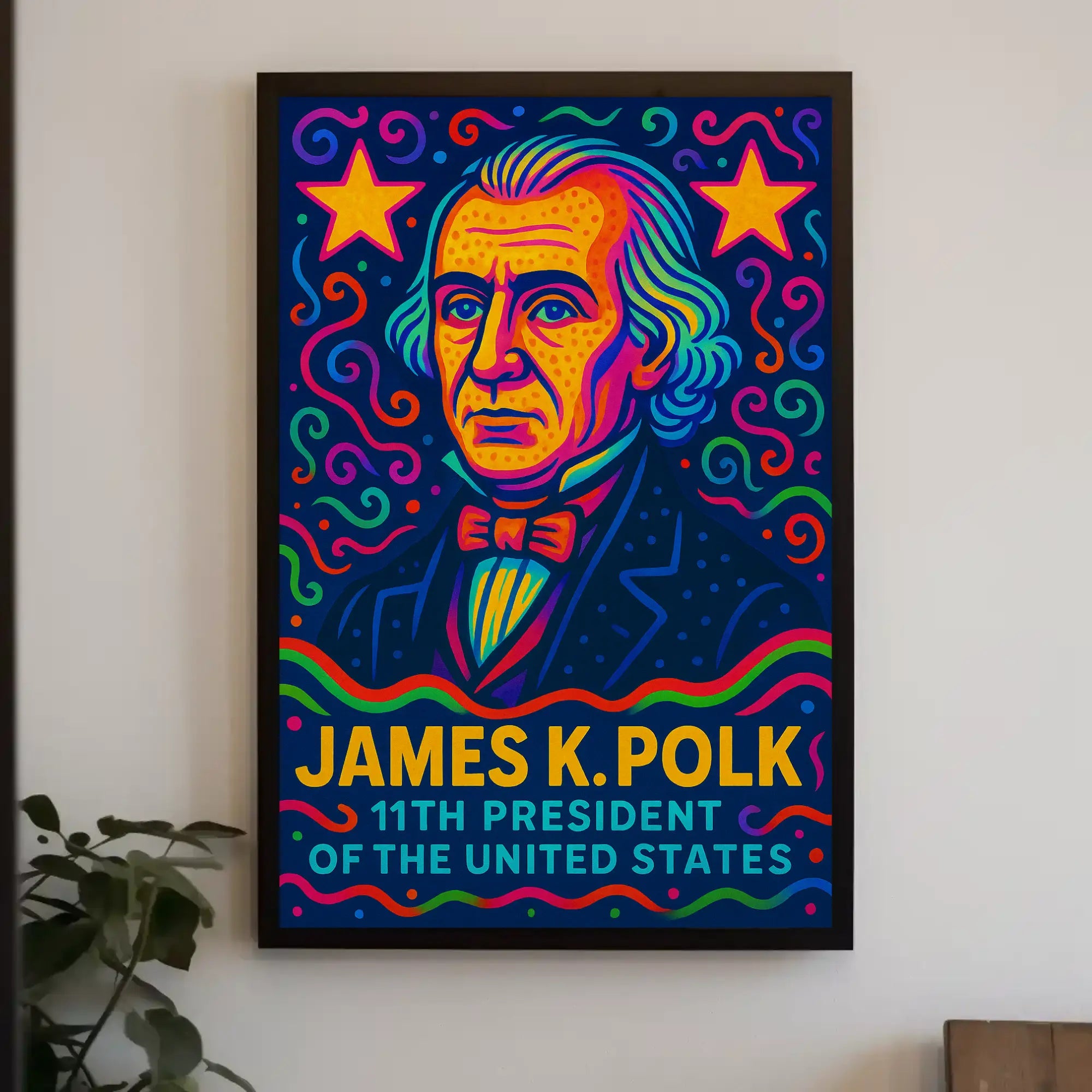 James K. Polk Vibrant Presidential Historical Poster PosterGoat