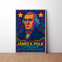 James K. Polk Vibrant Presidential Historical Poster PosterGoat