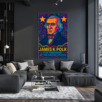 James K. Polk Vibrant Presidential Historical Poster PosterGoat