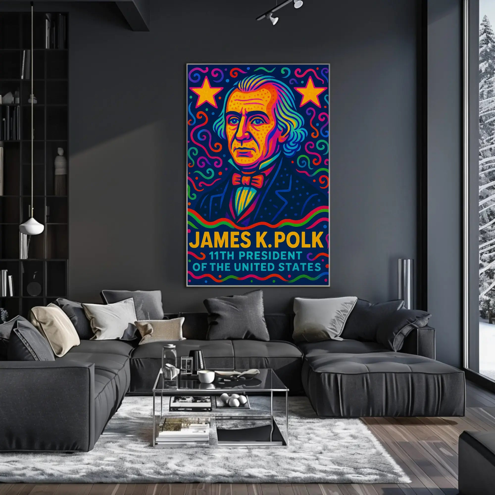 James K. Polk Vibrant Presidential Historical Poster PosterGoat
