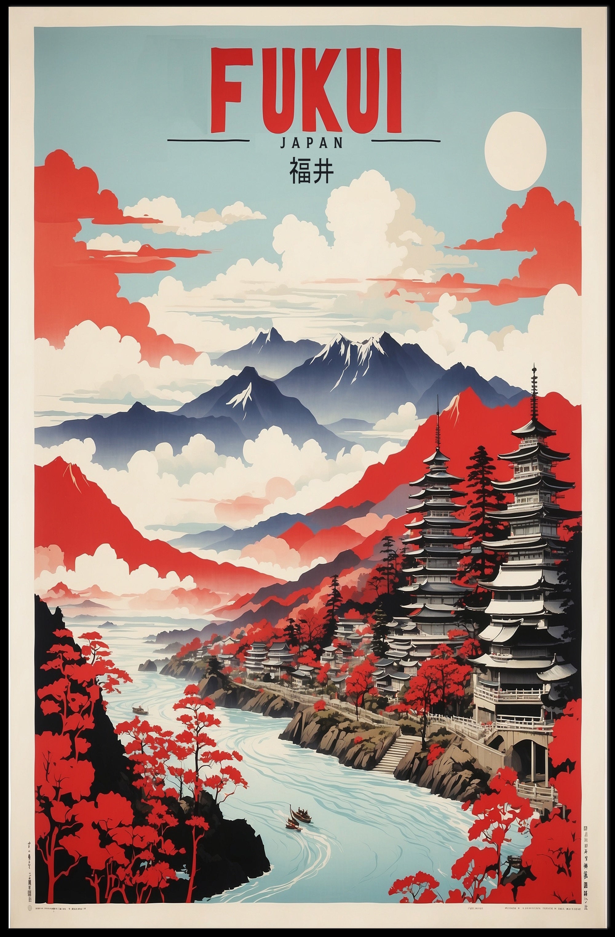 Japan's Scenic Fukui Landscape Travel Poster PosterGoat