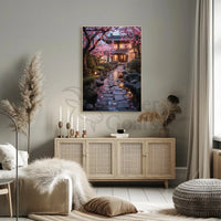 Japanese Garden Serenity in Edo Village Cultural Poster PosterGoat