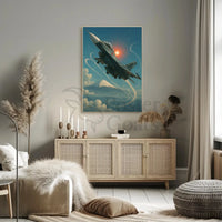 Japanese Jet Fighter Over Mount Fuji Poster PosterGoat