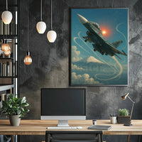 Japanese Jet Fighter Over Mount Fuji Poster PosterGoat