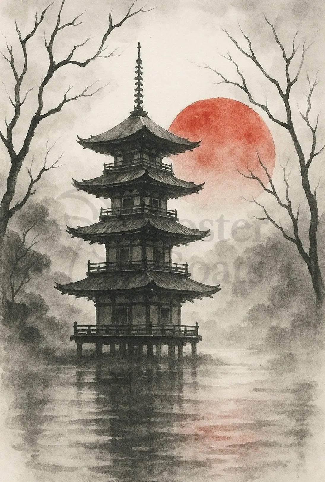 Japanese Pagoda Serenity Cultural Heritage Poster PosterGoat