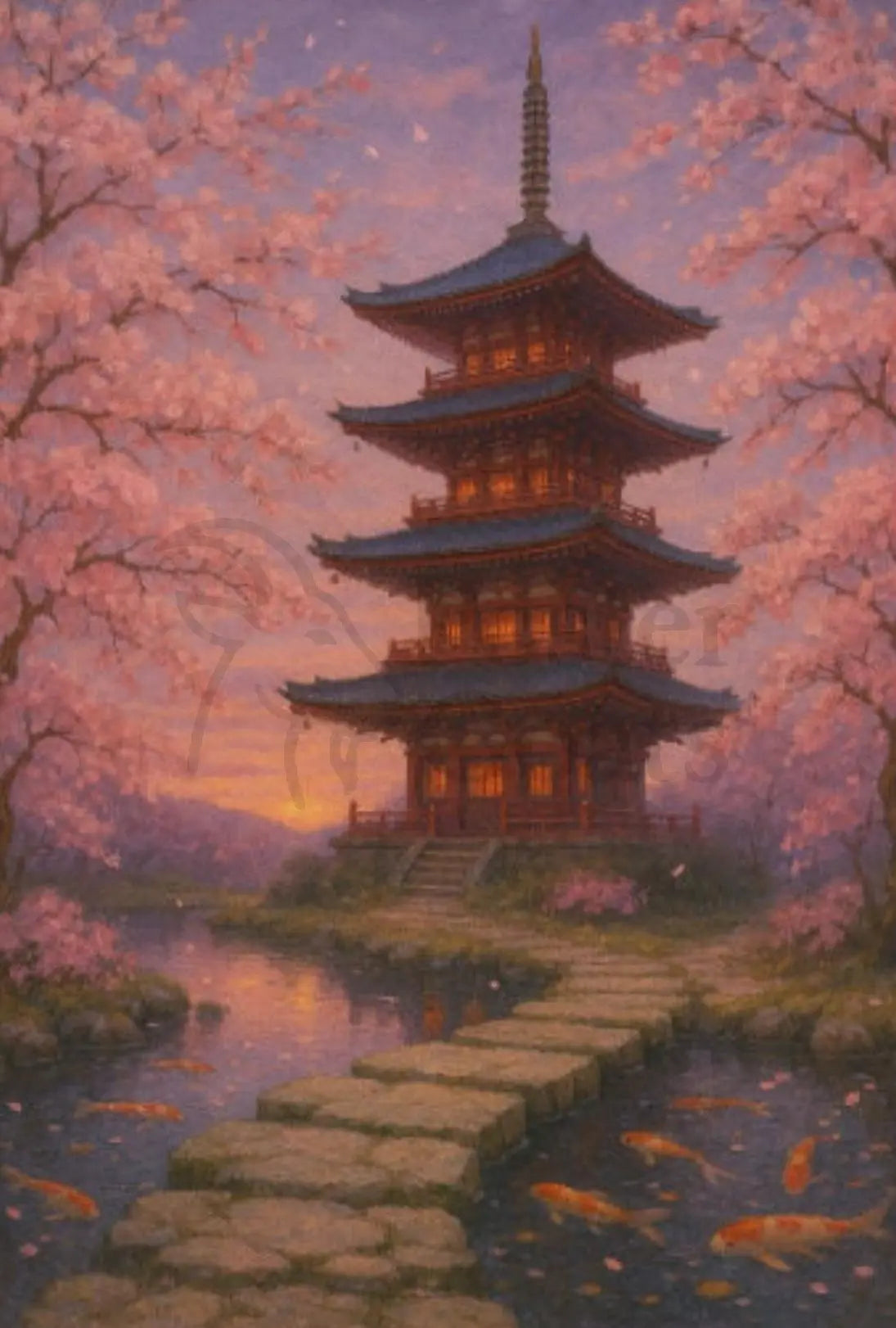 Japanese Pagoda Serenity Cultural or Heritage Poster PosterGoat