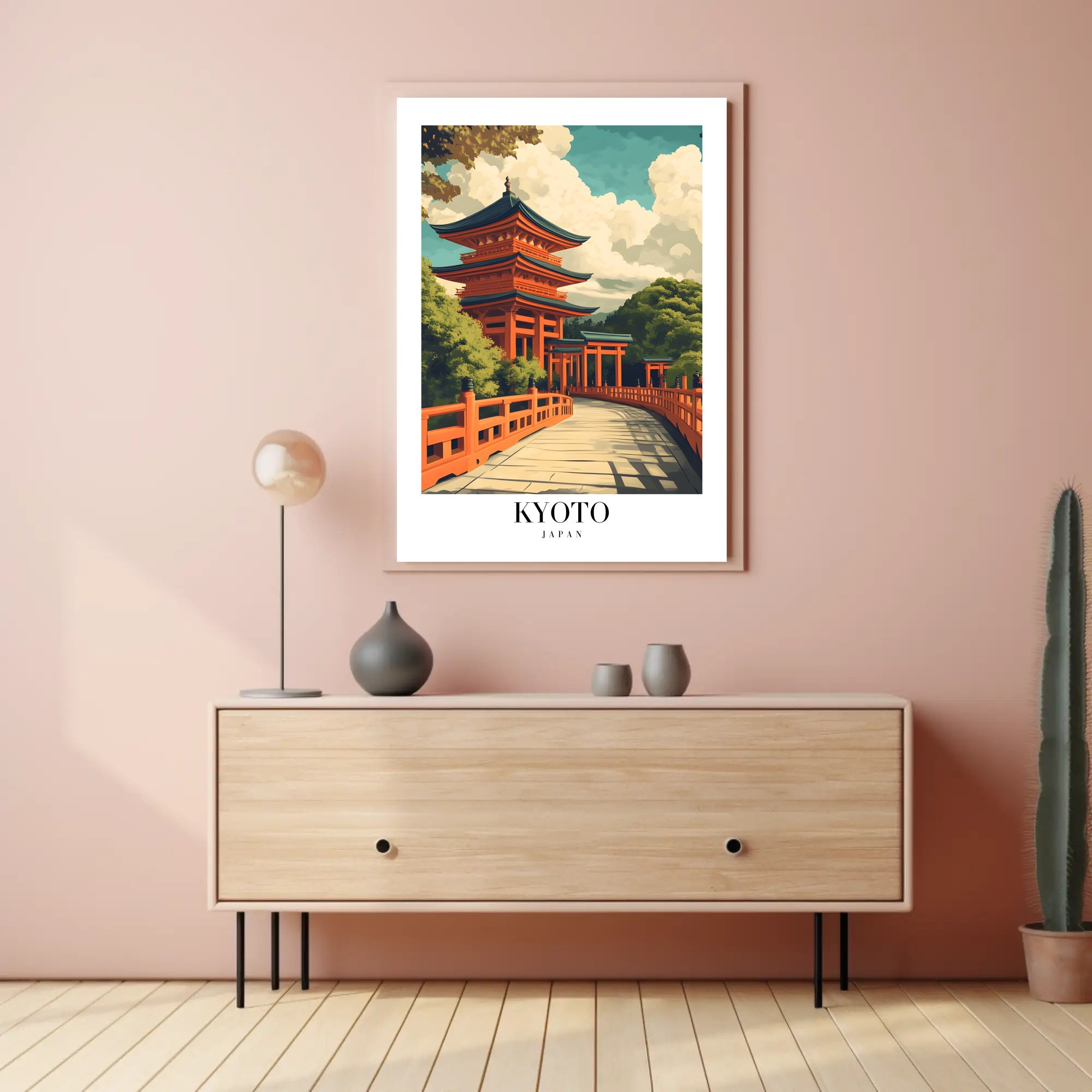 Japanese Temple Pagoda Artistry Travel Poster PosterGoat