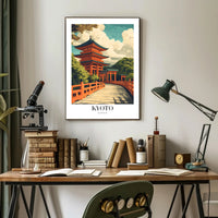 Japanese Temple Pagoda Artistry Travel Poster PosterGoat