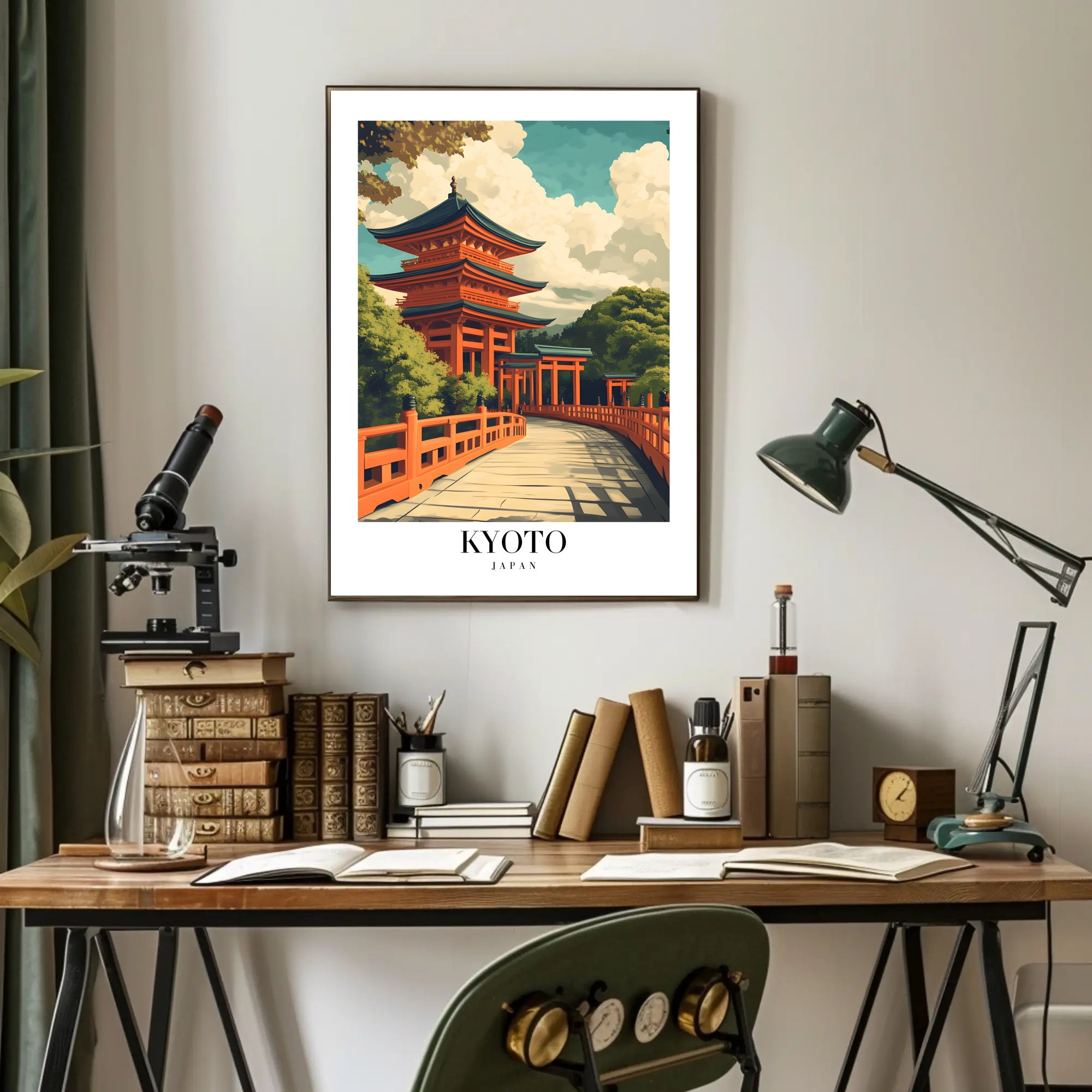 Japanese Temple Pagoda Artistry Travel Poster PosterGoat