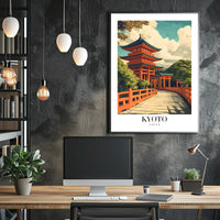 Japanese Temple Pagoda Artistry Travel Poster PosterGoat