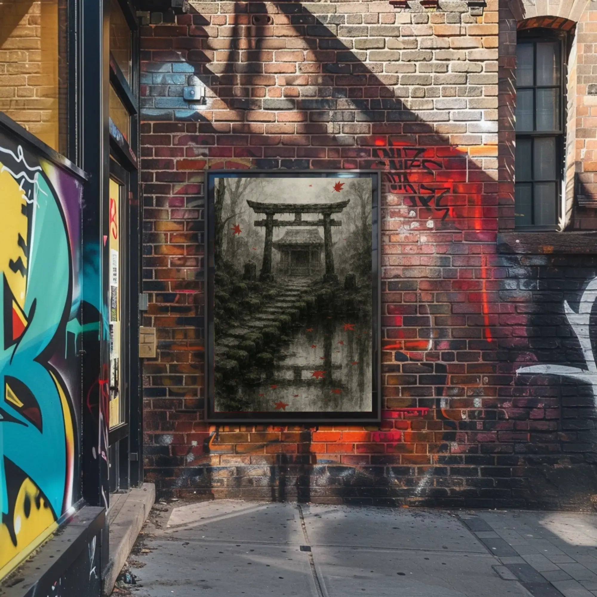 Japanese Torii Gate Autumn Scene Heritage Poster PosterGoat