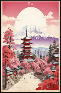 Japanese Tranquility Cherry Blossoms Cultural Heritage Poster PosterGoat