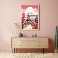 Japanese Tranquility Cherry Blossoms Cultural Heritage Poster PosterGoat