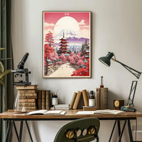 Japanese Tranquility Cherry Blossoms Cultural Heritage Poster PosterGoat