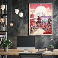 Japanese Tranquility Cherry Blossoms Cultural Heritage Poster PosterGoat