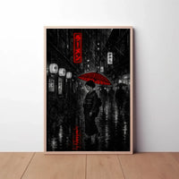 Japanese Umbrella: Stylish Solitude Cultural or Heritage Poster PosterGoat
