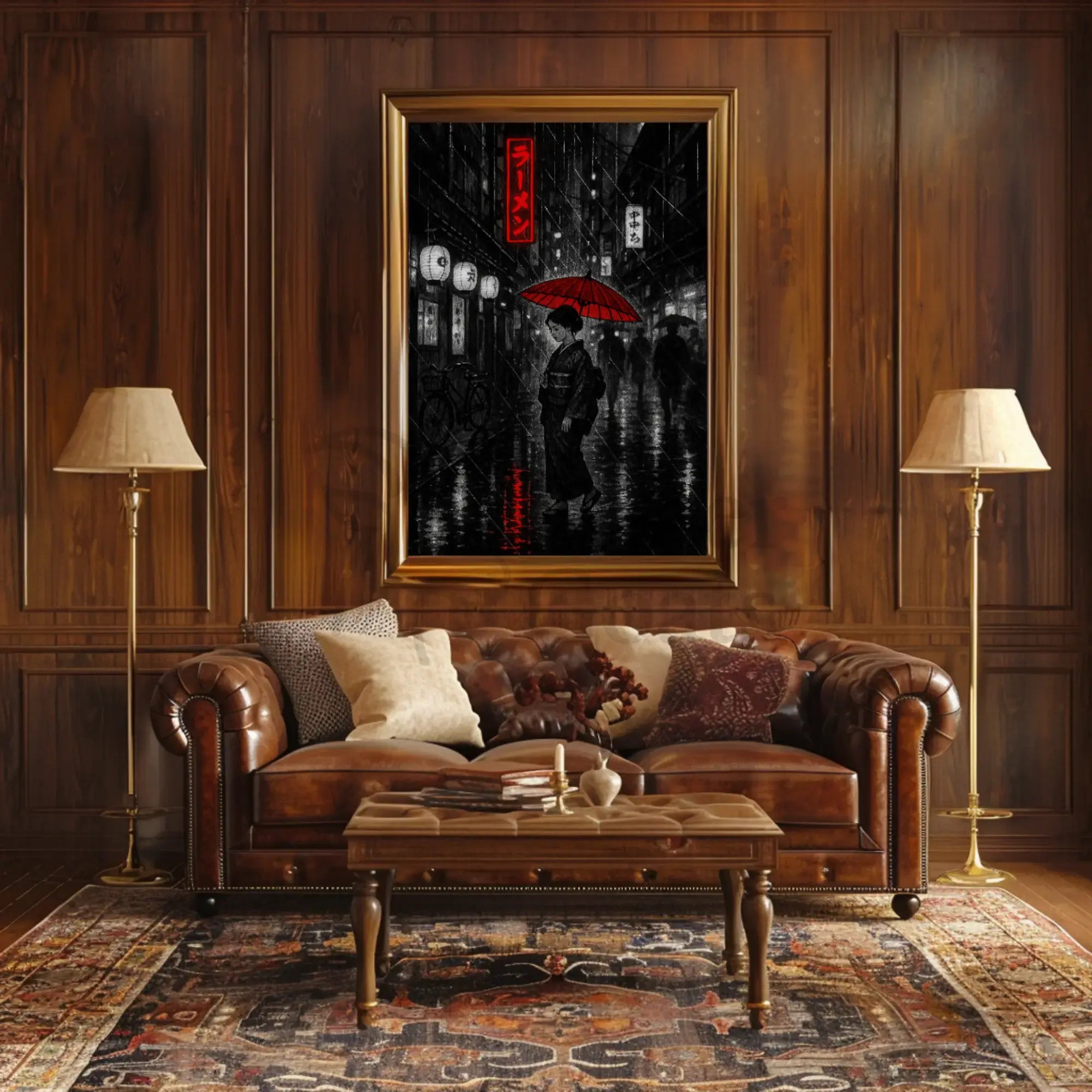 Japanese Umbrella: Stylish Solitude Cultural or Heritage Poster PosterGoat