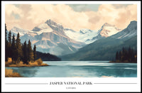 Jasper National Park: Vintage Serenity National Park Poster PosterGoat