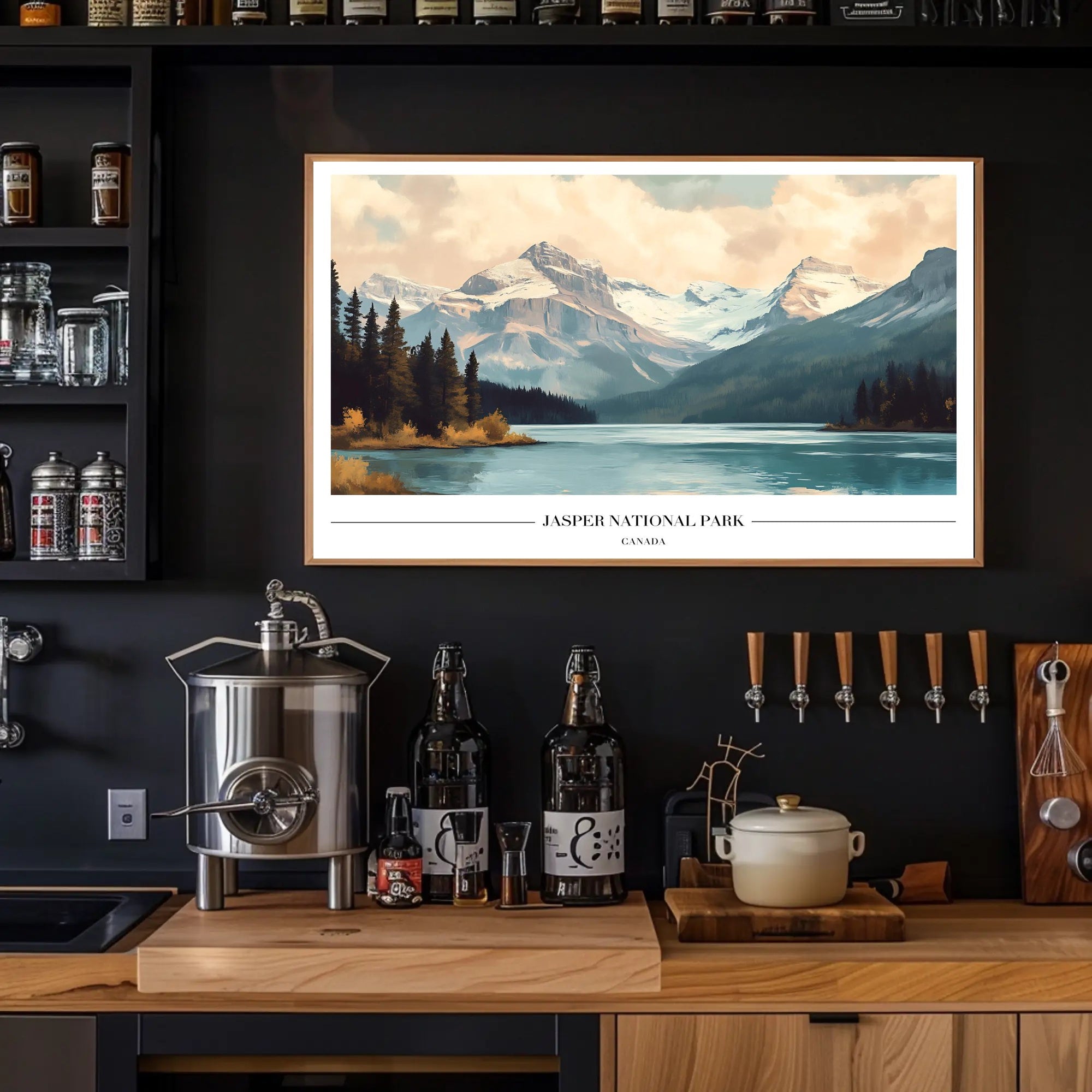 Jasper National Park: Vintage Serenity National Park Poster PosterGoat