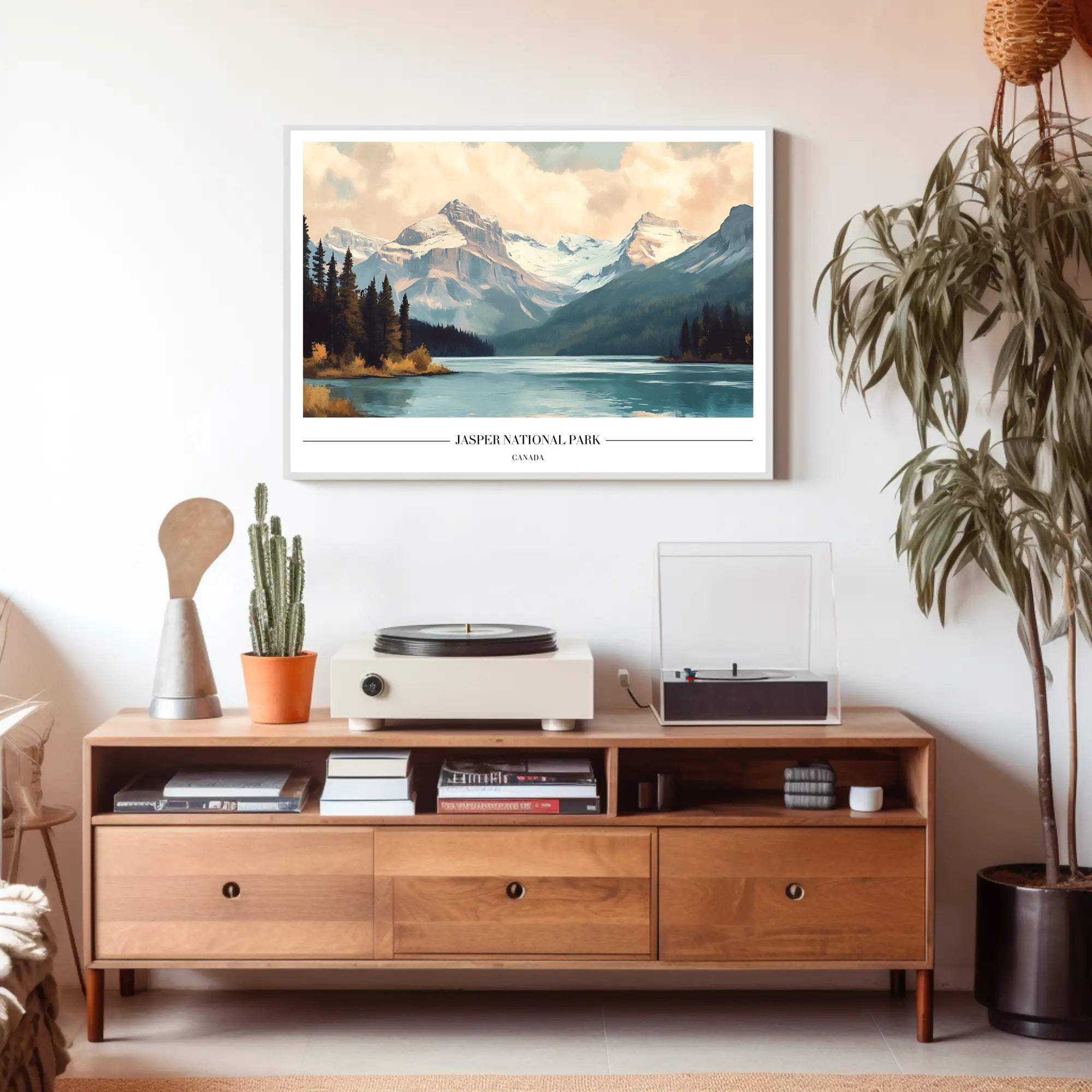 Jasper National Park: Vintage Serenity National Park Poster PosterGoat