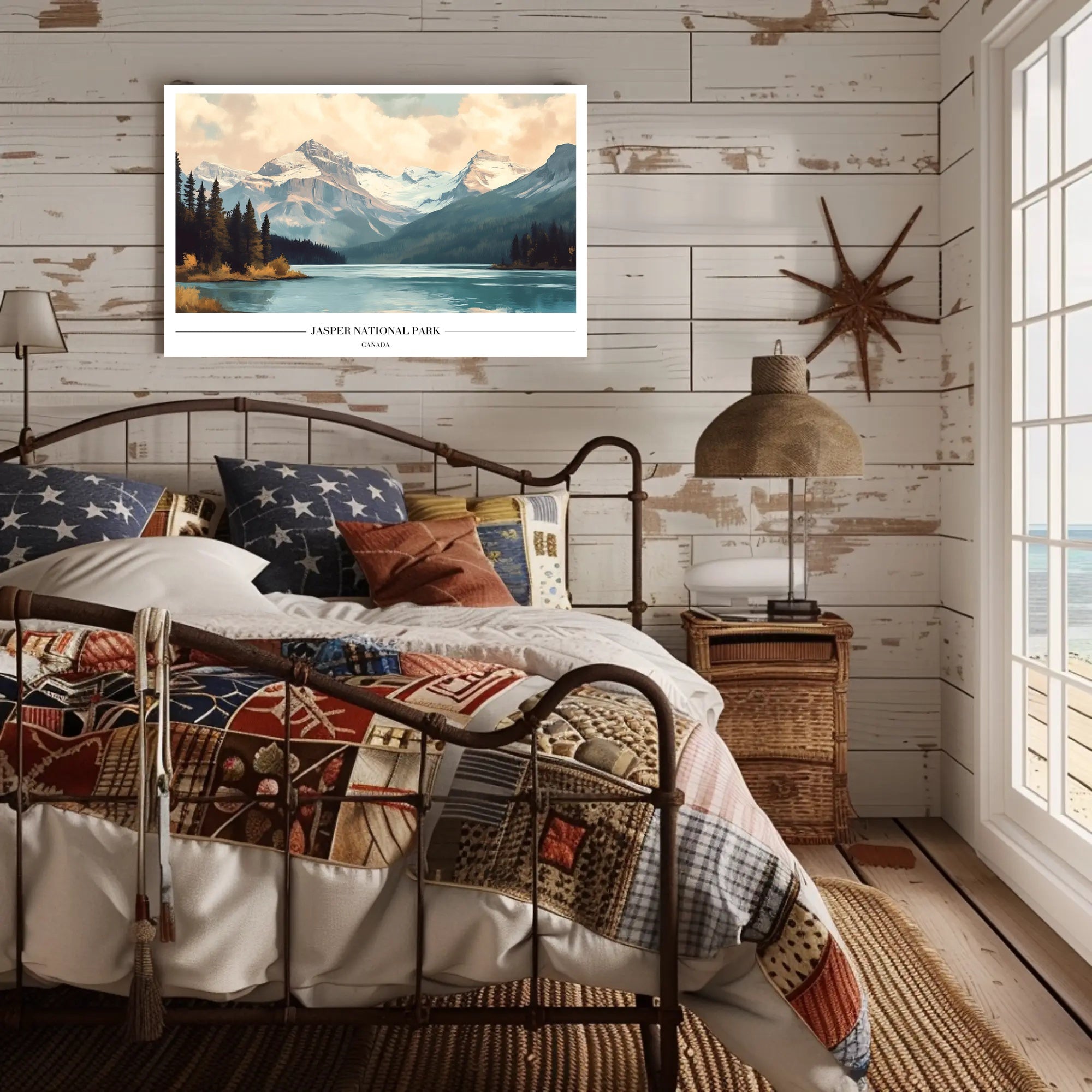 Jasper National Park: Vintage Serenity National Park Poster PosterGoat