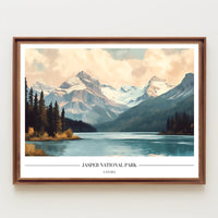 Jasper National Park: Vintage Serenity National Park Poster PosterGoat