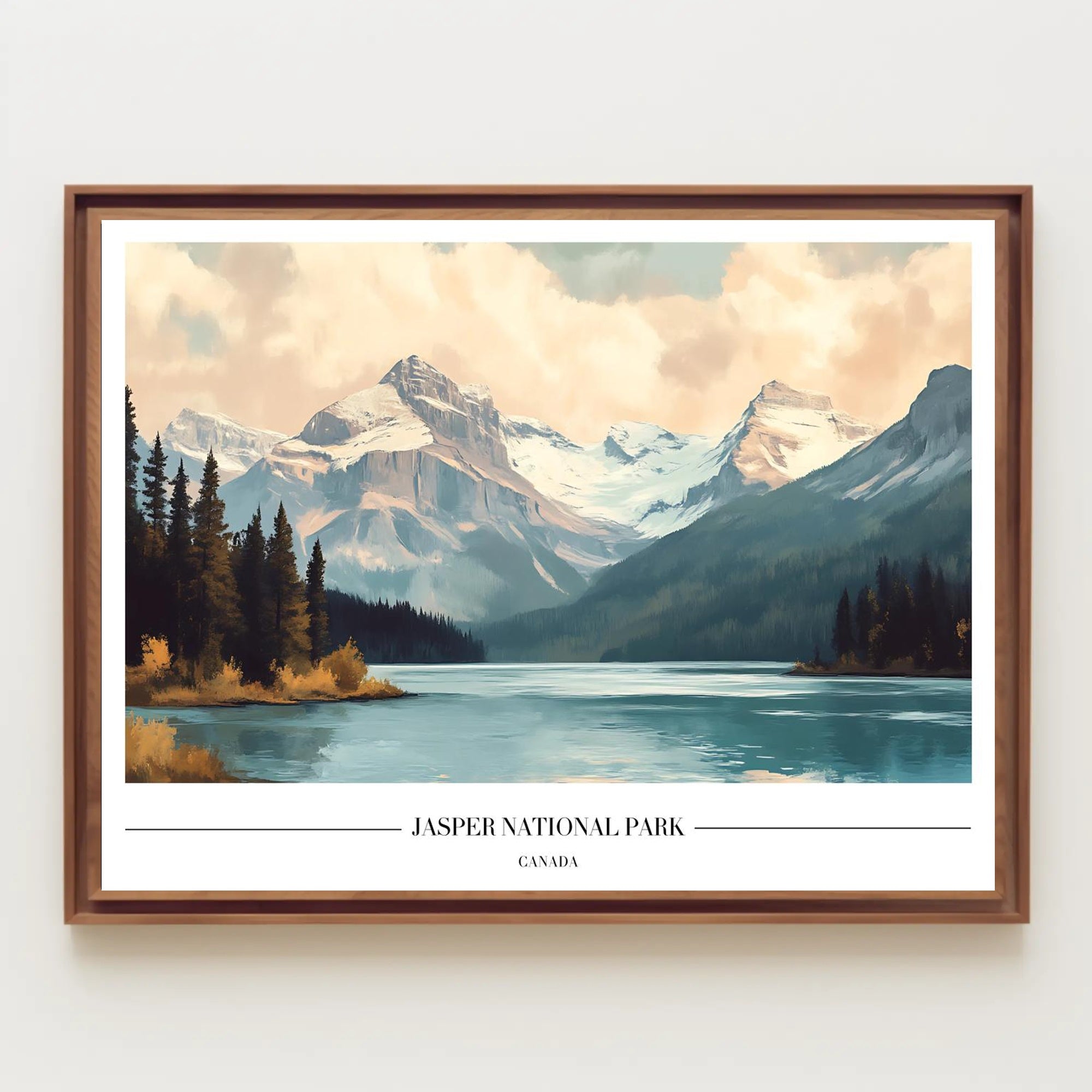 Jasper National Park: Vintage Serenity National Park Poster PosterGoat