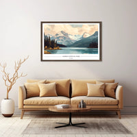 Jasper National Park: Vintage Serenity National Park Poster PosterGoat