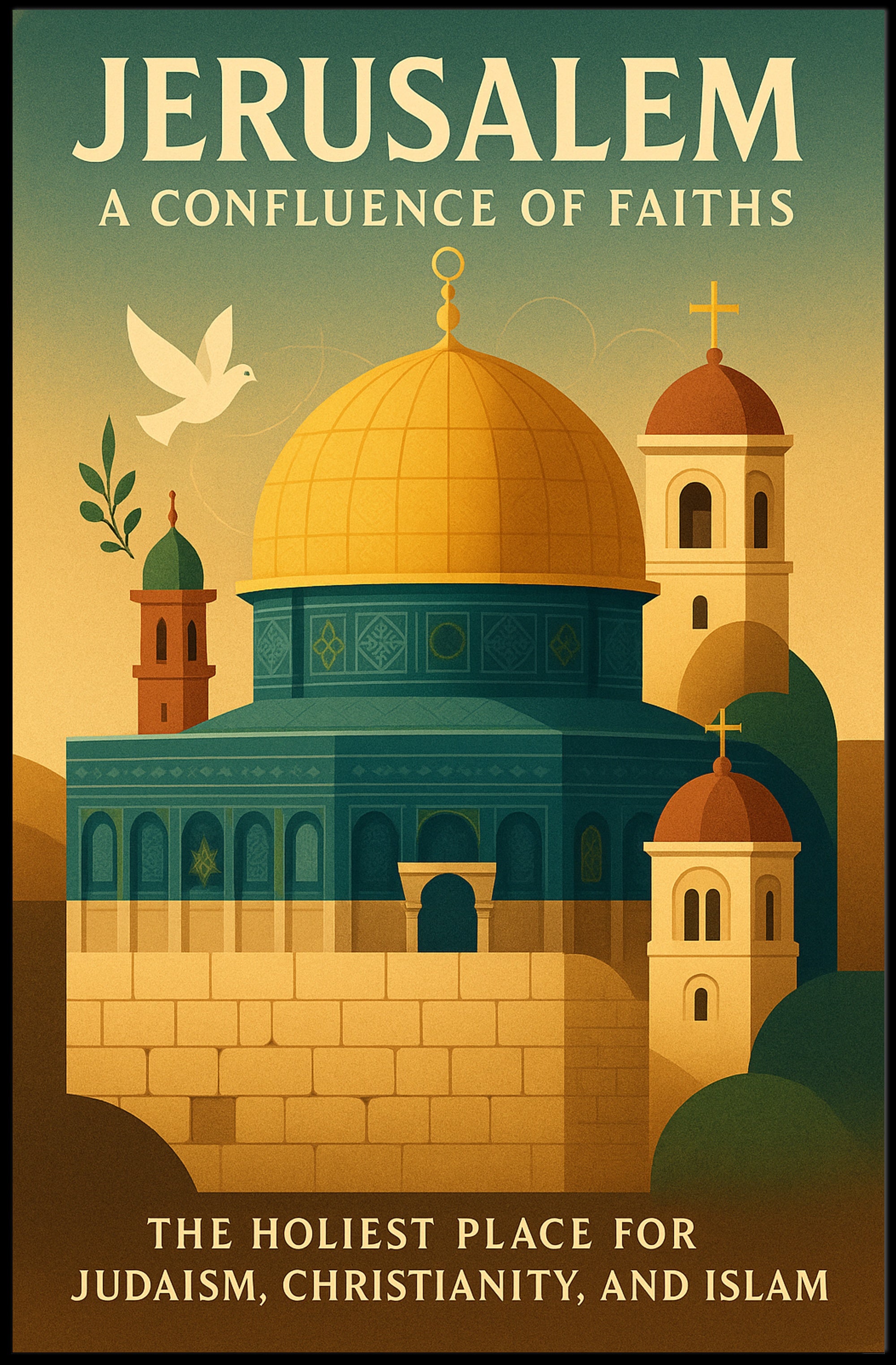 Jerusalem Confluence of Faiths Poster Art PosterGoat
