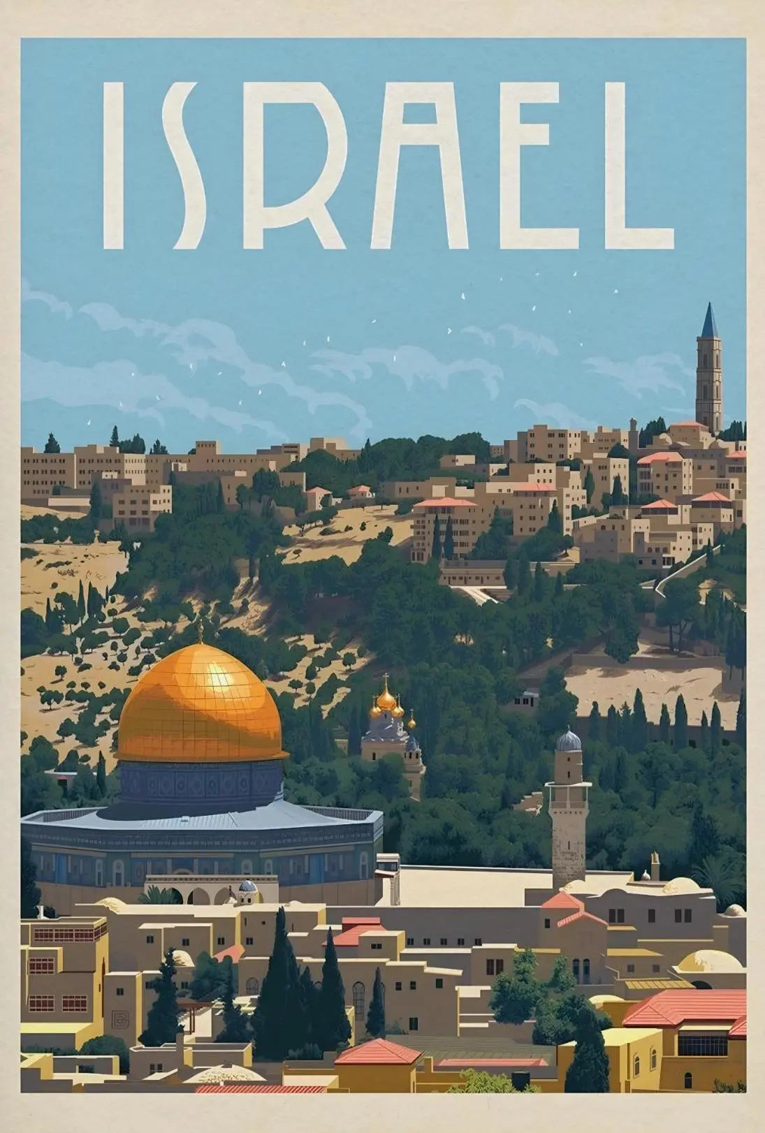 Jerusalem's Historic Beauty Vintage Travel Poster PosterGoat