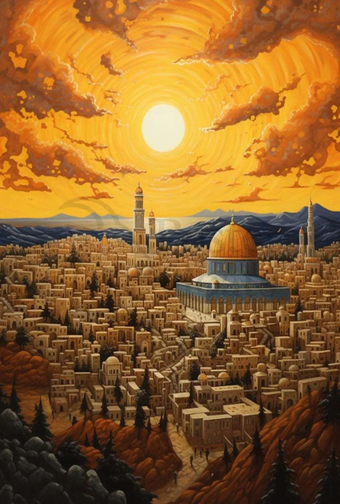 Jerusalem's Mystical Golden Dome Cultural Heritage Poster PosterGoat