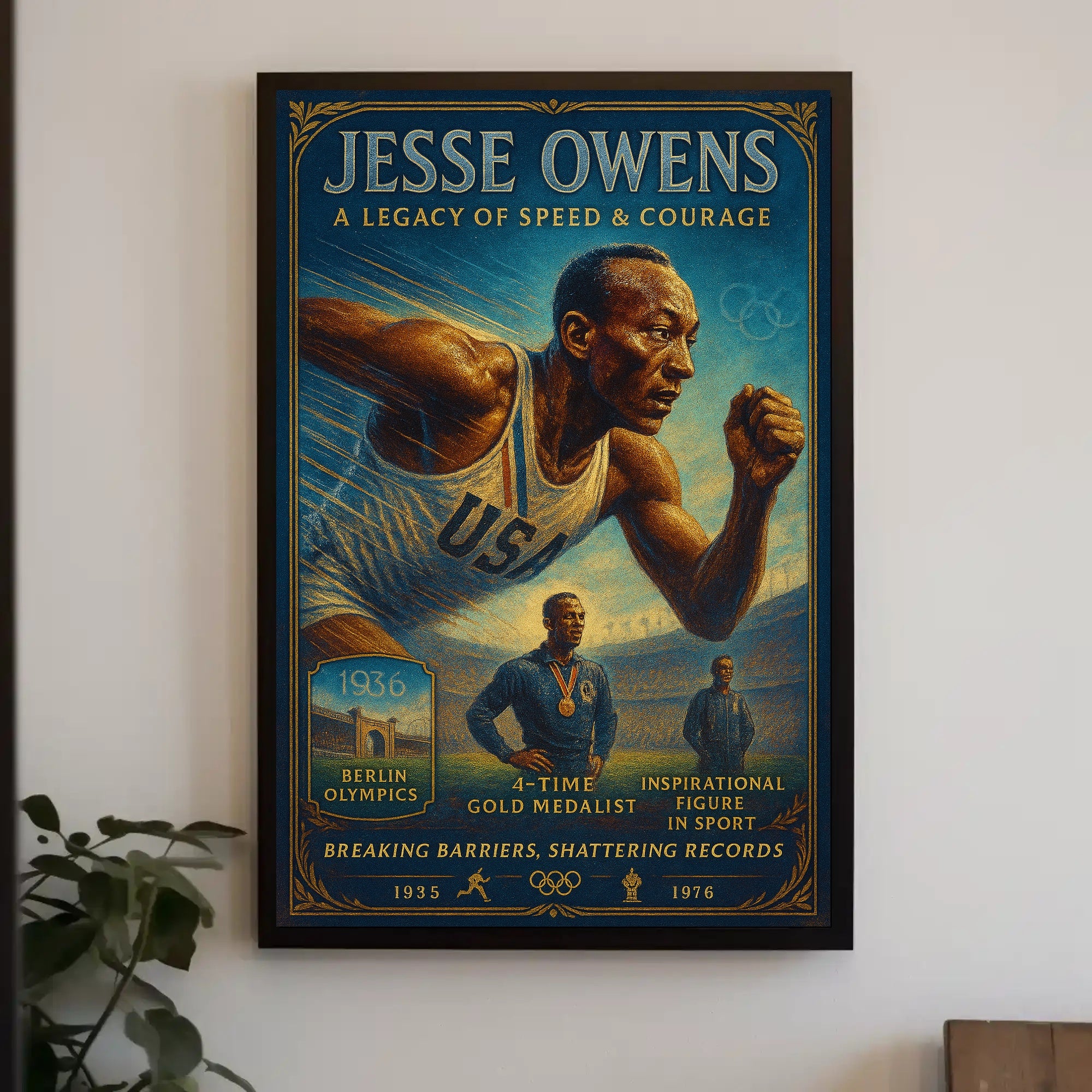 Jesse Owens Breaking Barriers Wall Art Print PosterGoat
