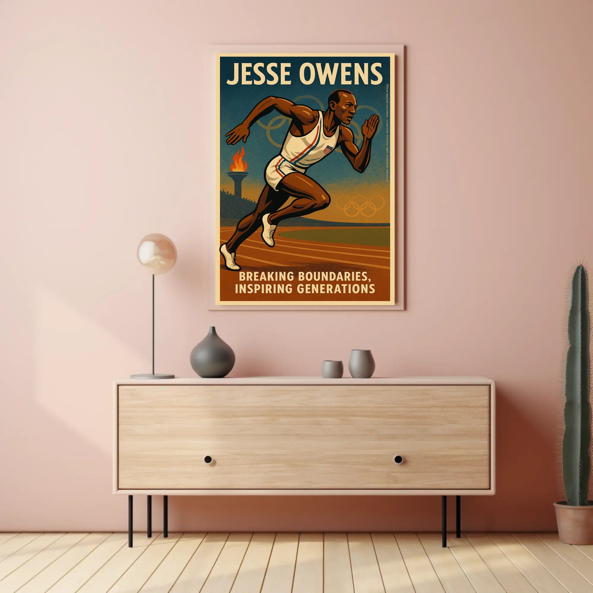 Jesse Owens Breaking Boundaries Poster Art PosterGoat