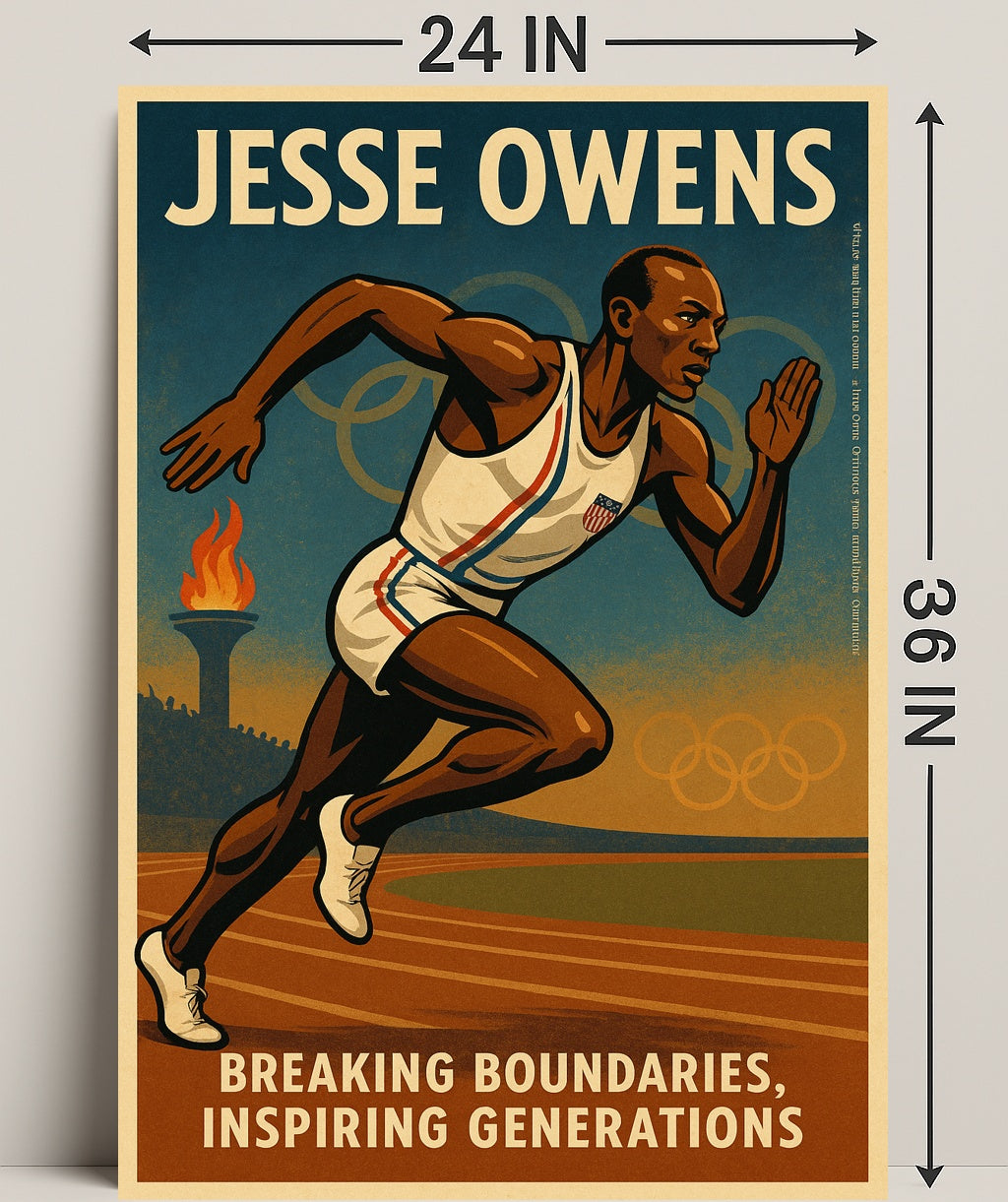 Jesse Owens Breaking Boundaries Poster Art PosterGoat