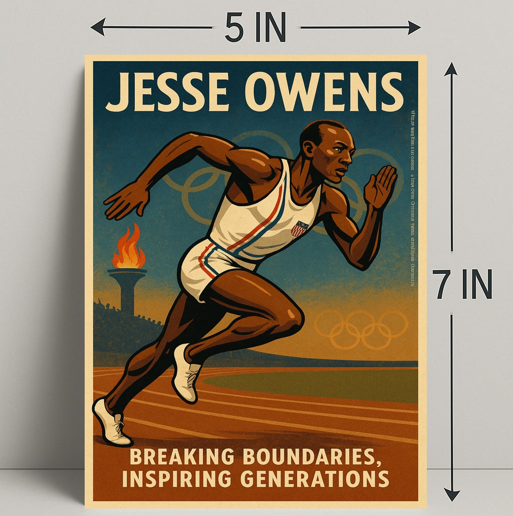 Jesse Owens Breaking Boundaries Poster Art PosterGoat